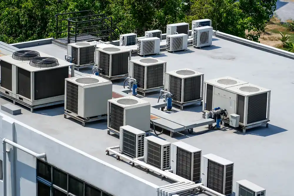 cooling system on building rooftop